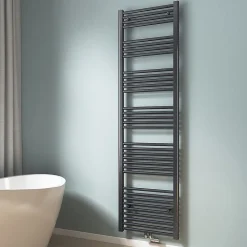 EMKE Sèche-serviette eau chaude, Radiateur sèche-serviettes raccordement central Anthracite 180x50cm 739Watts