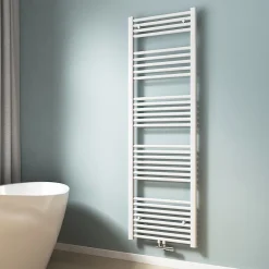 EMKE Sèche-serviette eau chaude, Radiateur sèche-serviettes raccordement central Blanc 160x50cm 654Watts