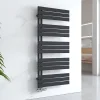 Sèche-Serviettes Eau Chaude|EMKE Sèche-serviettes à Eau Chaude Panneau Plat, Sèche-serviettes connexion latérale pour, Noir 1320x600mm 798Watts