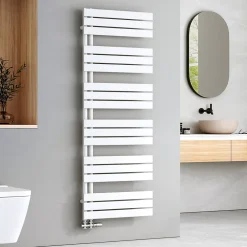 Sèche-Serviettes Eau Chaude|EMKE Sèche-serviettes à Eau Chaude Panneau Plat, Sèche-serviettes connexion latérale pour, Blanc 1599x600mm 958Watts