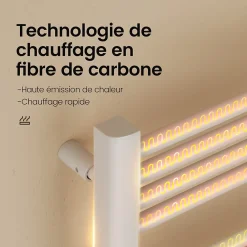 Sèche-Serviettes Électrique|EMKE Sèche-Serviettes Électrique 1200 x 540 mm,Porte-serviettes de salle de bain avec interrupteur tactile et minuterie,Blanc,600W