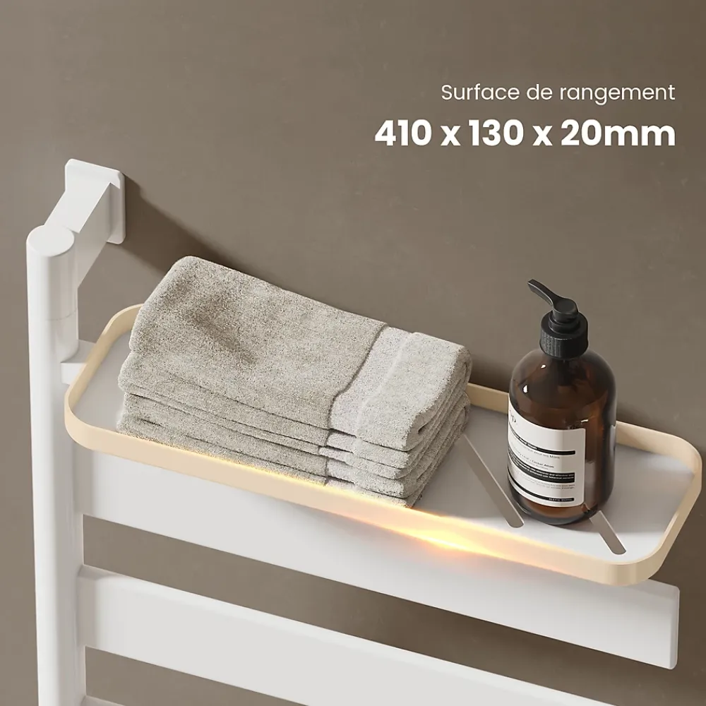 Sèche-Serviettes Électrique|EMKE Sèche-serviettes électrique, rotatif à 180, 76 x 45 cm, sèche-serviettes et radiateur pour salle de bain, blanc brillant