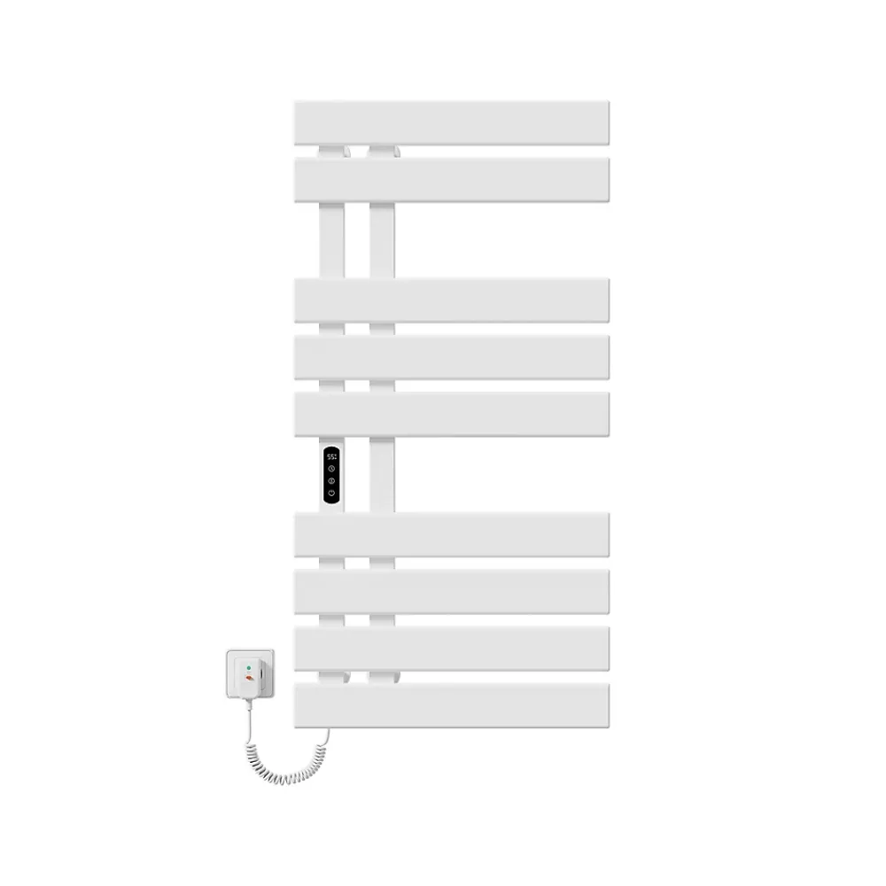 EMKE Sèche-Serviettes Électrique de salle de bain 1000 x 500 mm, Porte-serviettes chauffant électrique, Blanc 350W