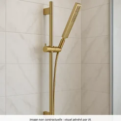 Pommeau De Douche, Flexible Et Barre De Douche|Hansgrohe Ensemble barre de douche Unica S Puro + Flexible + Pommeau de douche Pulsify E Bronze Brossé