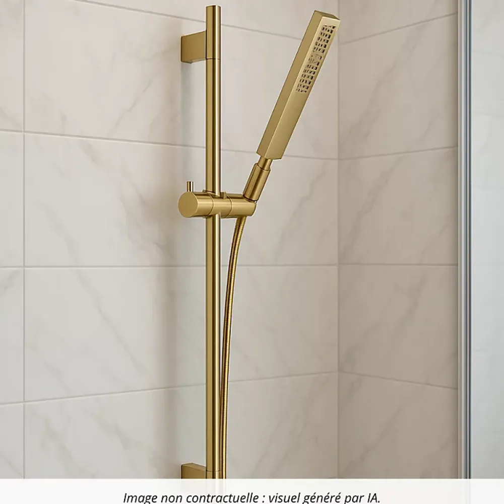 Pommeau De Douche, Flexible Et Barre De Douche|Hansgrohe Ensemble barre de douche Unica S Puro + Flexible + Pommeau de douche Pulsify E Bronze Brossé