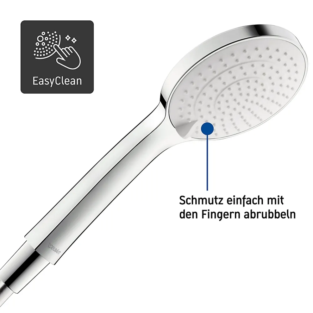 Pommeau De Douche, Flexible Et Barre De Douche|Duravit Ensemble Colonne de douche métal Barre de douche avec flexible 1,6m et douchette chrome - 70x2x7cm - Chrome