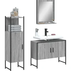 Meuble Wc|Vidaxl Ensemble d'armoires de salle de bain 3 pcs sonoma gris