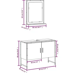 Meuble Wc|Vidaxl Ensemble d'armoires de salle de bain 2 pcs chêne fumé