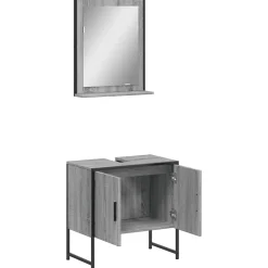 Vidaxl Ensemble d'armoires de salle de bain 2 pcs sonoma gris