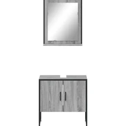 Vidaxl Ensemble d'armoires de salle de bain 2 pcs sonoma gris