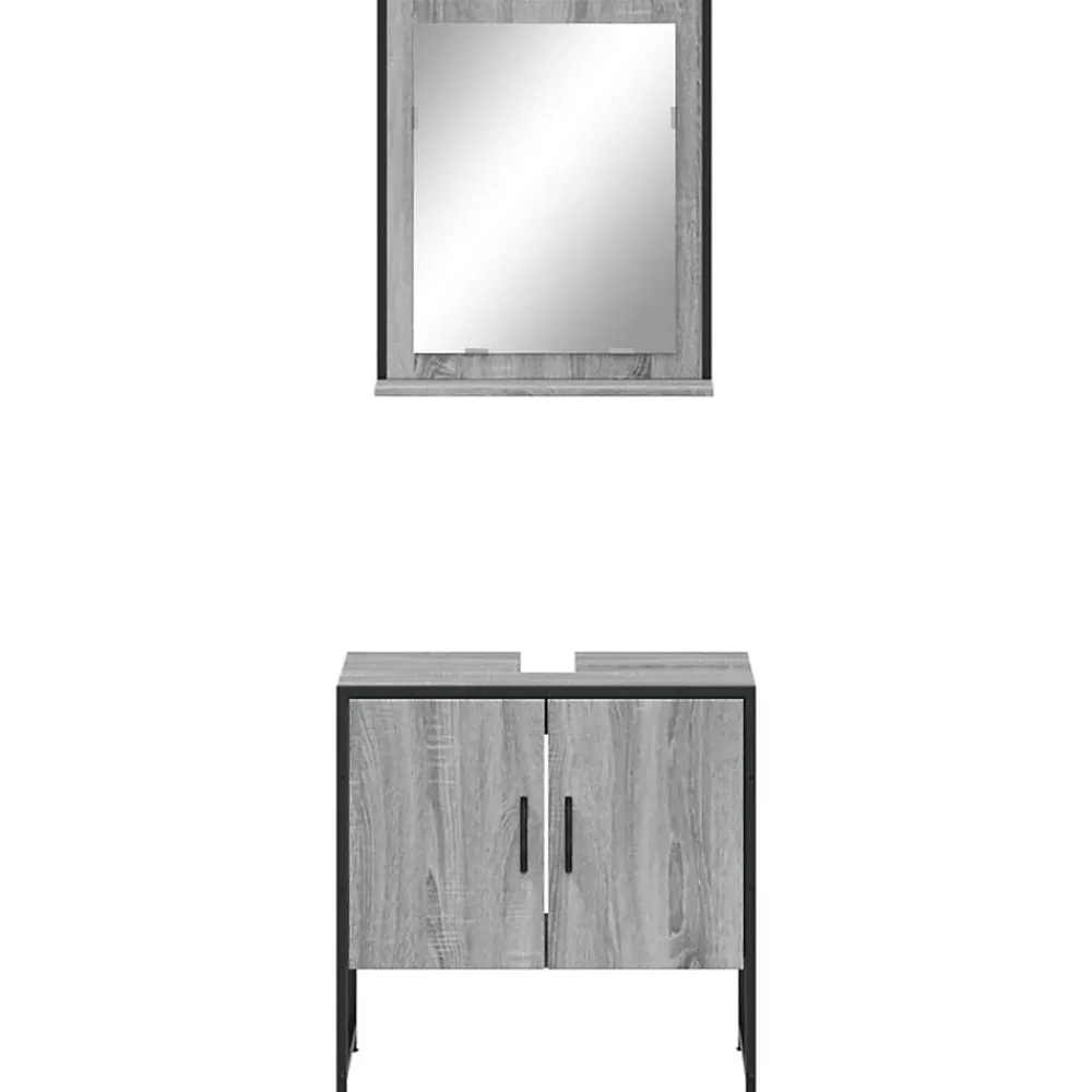 Vidaxl Ensemble d'armoires de salle de bain 2 pcs sonoma gris