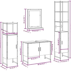 Vidaxl Ensemble d'armoires de salle de bain 4 pcs chêne fumé