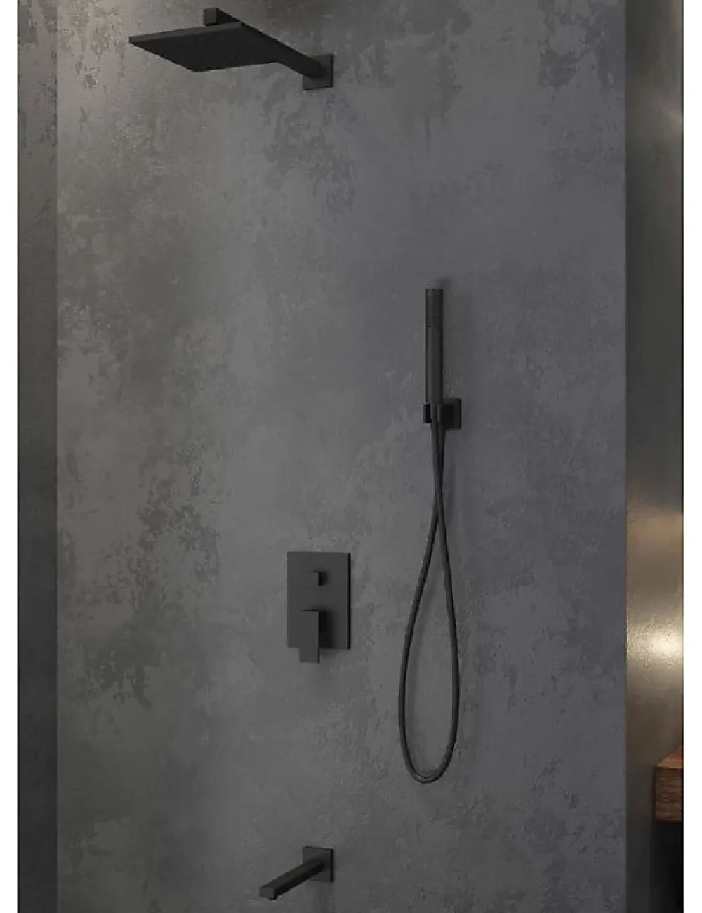 Colonne De Douche Encastrable|Karag Ensemble de douche à encastrer DELOS NERO avec douchette en laiton noir