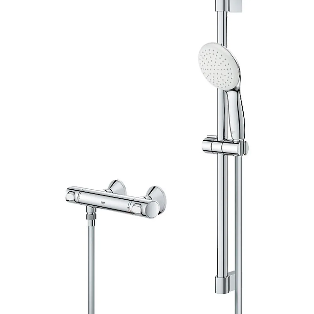 Robinet De Douche|Grohe Ensemble de douche avec mitigeur thermostatique - - Grohtherm 500 - Tempesta