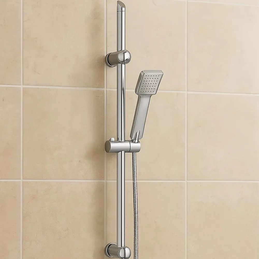 Pommeau De Douche, Flexible Et Barre De Douche|Essebagno Ensemble de douche chromé 3 pièces Quartos