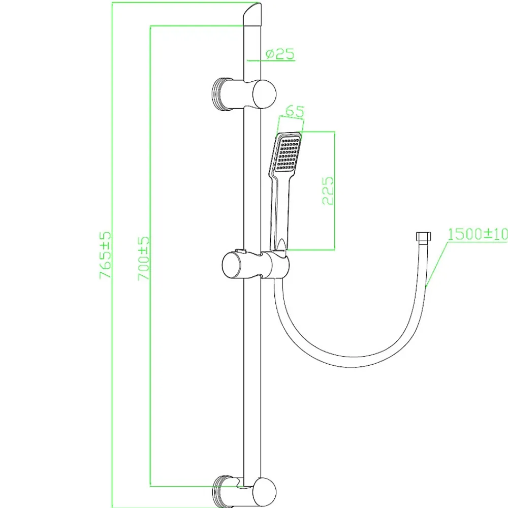 Pommeau De Douche, Flexible Et Barre De Douche|Essebagno Ensemble de douche chromé 3 pièces Quartos