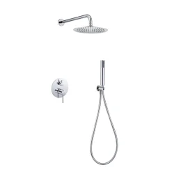 Colonne De Douche Encastrable|Imex Products Ensemble de douche CURVED à encastrer - mitigeur monocommande Chromé BrillantChroméNoir matCanon de fusilOr brosséOr rose brossé
