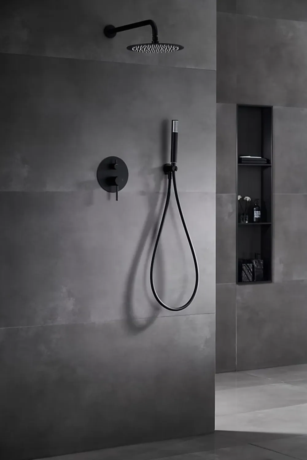 Imex Products Ensemble de douche CURVED à encastrer - mitigeur monocommande Noir (mat)ChroméNoir matCanon de fusilOr brosséOr rose brossé Ensem
