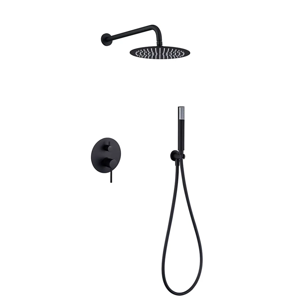 Imex Products Ensemble de douche CURVED à encastrer - mitigeur monocommande Noir (mat)ChroméNoir matCanon de fusilOr brosséOr rose brossé Ensem