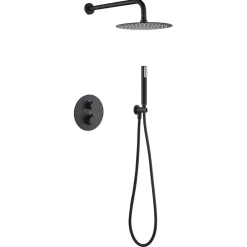 Colonne De Douche Encastrable|Imex Products Ensemble de douche CURVED à encastrer - Thermostatique Or rose brosséChroméNoir matCanon de fusilOr brosséOr rose brossé Ensemble