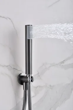 Imex Products Ensemble de douche CURVED à encastrer - mitigeur monocommande Canon de fusilChroméNoir matCanon de fusilOr brosséOr rose brossé E