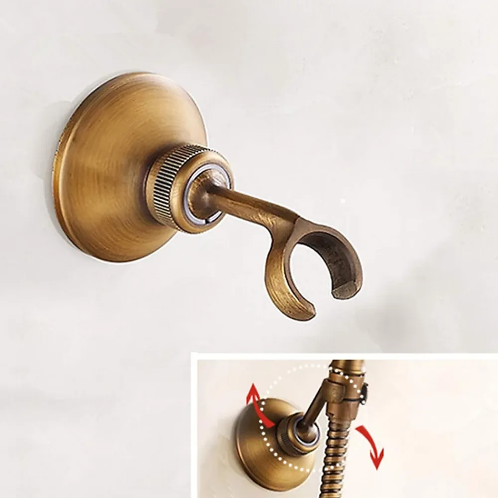 Pommeau De Douche, Flexible Et Barre De Douche|Deko Ensemble de douche en laiton antique avec support de douche et flexible de douche de 1,5 m (ensemble de douche antique)