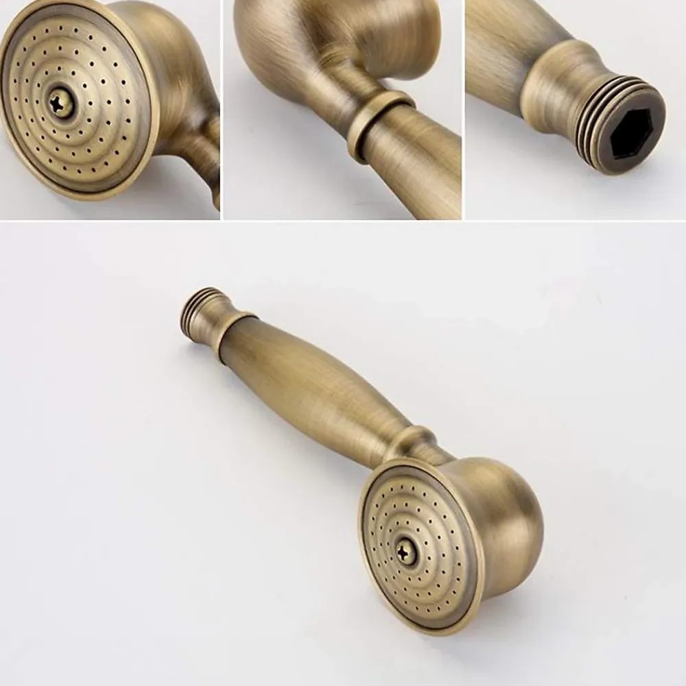 Pommeau De Douche, Flexible Et Barre De Douche|Deko Ensemble de douche en laiton antique avec support de douche et flexible de douche de 1,5 m (ensemble de douche antique)