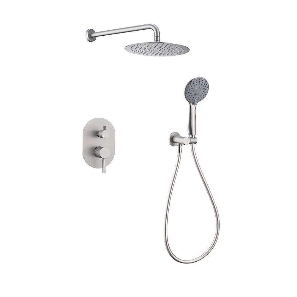 Colonne De Douche Encastrable|Poalgi Ensemble de douche encastré mécanique 2 voies SKY BATH nickel brossé Inox S304 série SOUL