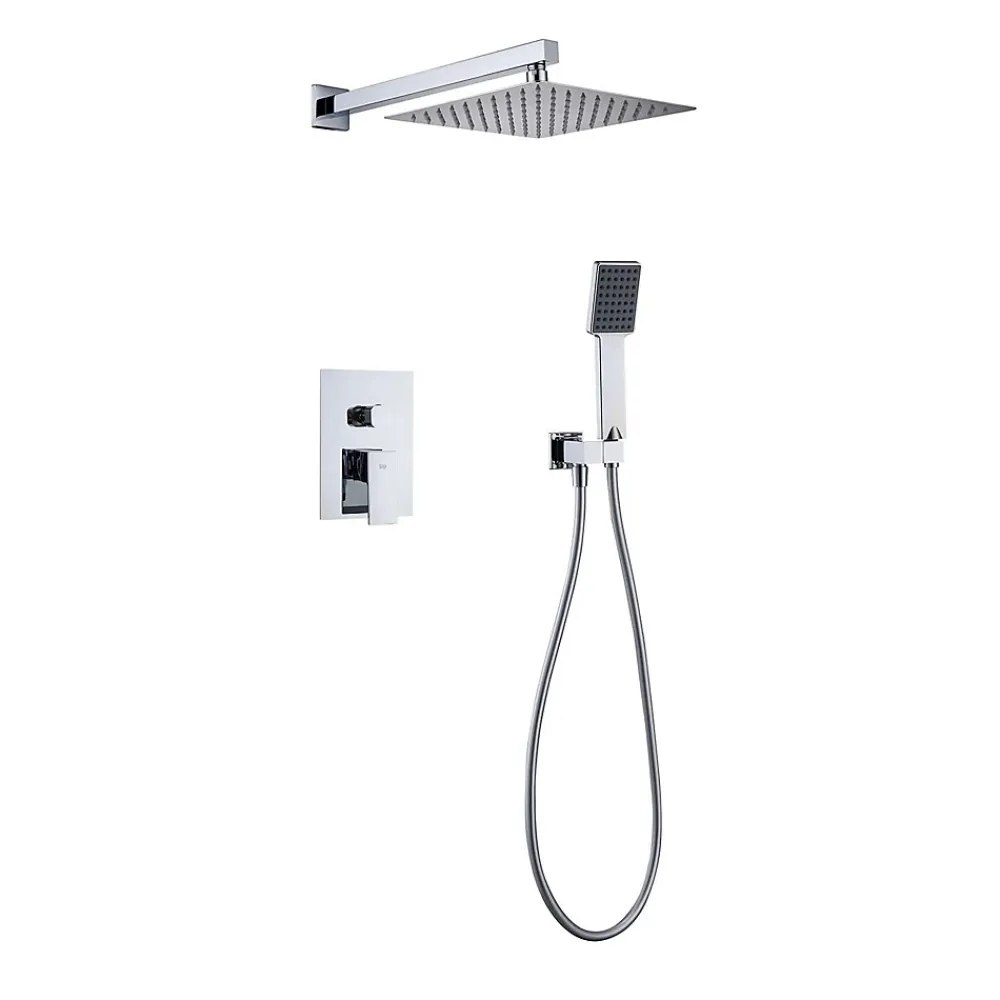 Poalgi Ensemble de douche encastré mécanique 2 voies SKY BATH chromé Inox S304 série DREAM