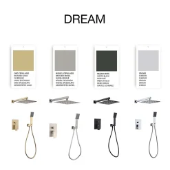 Poalgi Ensemble de douche encastré mécanique 2 voies SKY BATH chromé Inox S304 série DREAM