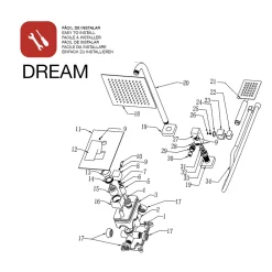 Poalgi Ensemble de douche encastré mécanique 2 voies SKY BATH chromé Inox S304 série DREAM