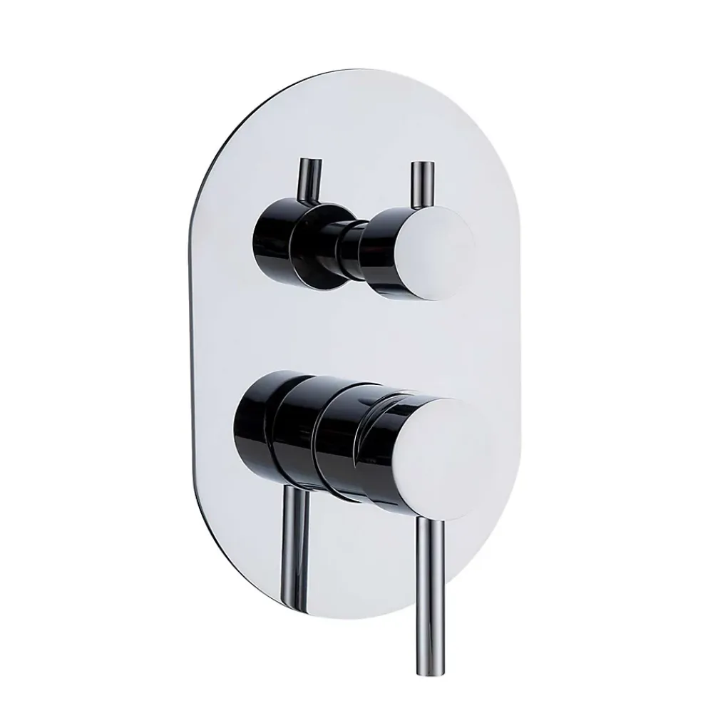 Poalgi Ensemble de douche encastré mécanique 2 voies SKY BATH chromé Inox S304 série SOUL