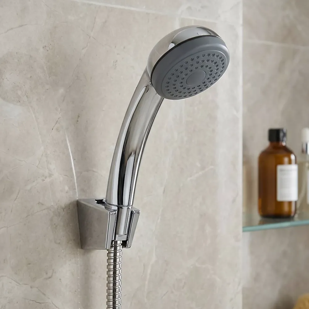 Pommeau De Douche, Flexible Et Barre De Douche| Ensemble de douche Nakri pommeau de douche 1 jet + 1 support chromé + 1 flexible 150 cm en acier inoxydable