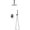 Imex Products Ensemble de douche Plafond TOUCHER à encastrer - Mitigeur monocommande Gris mat - Champagne Ensemble encastré douchette + tête de