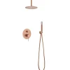Colonne De Douche Encastrable|Imex Products Ensemble de douche Plafond TOUCHER à encastrer - Mitigeur monocommande Or rose brossé Ensemble encastré douchette + tête de douch