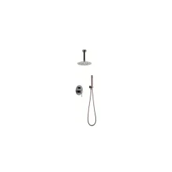 Colonne De Douche Encastrable|Imex Products Ensemble de douche Plafond TOUCHER à encastrer - Mitigeur monocommande Or rose brossé Ensemble encastré douchette + tête de douch