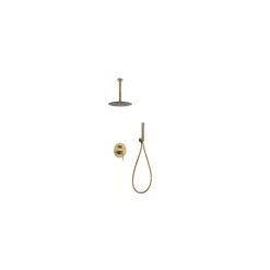 Colonne De Douche Encastrable|Imex Products Ensemble de douche Plafond TOUCHER à encastrer - Mitigeur monocommande Or rose brossé Ensemble encastré douchette + tête de douch