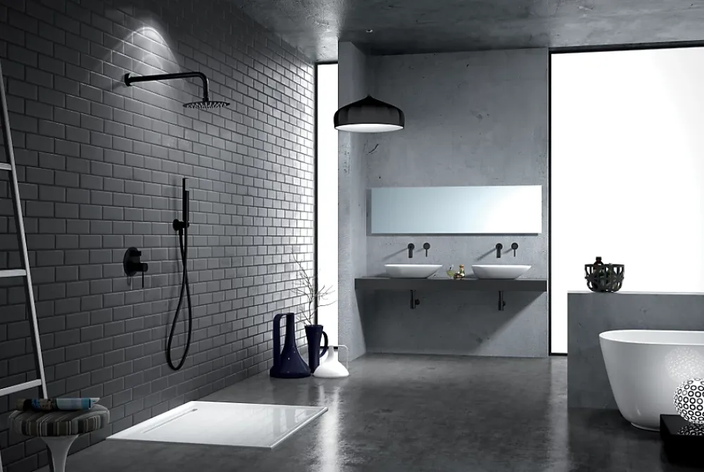 Colonne De Douche Encastrable|Imex Products Ensemble de douche STICK à encastrer - mitigeur monocommande Noir (mat) Ensemble encastré douchette + tête de douche