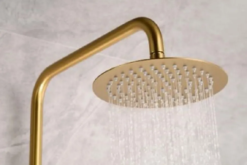 Colonne De Douche Encastrable|Imex Ensemble de douche thermostatique LINE - Rose brossé