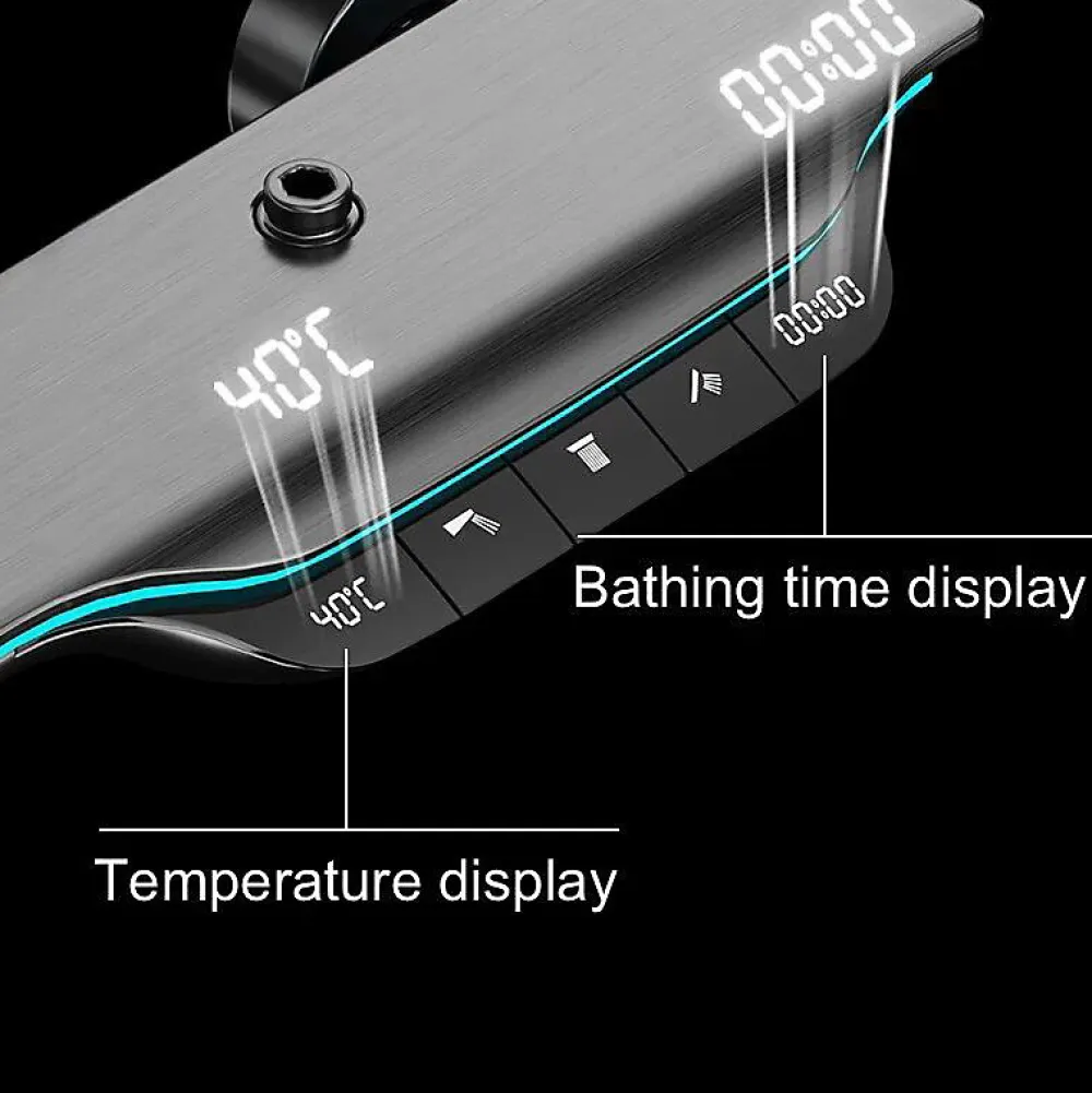 Kleenmac Ensemble de douche thermostatique intelligent avec affichage numérique modèle Amadis