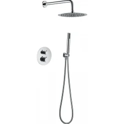 Colonne De Douche Encastrable|Imex Products Ensemble de douche TOUCHER à encastrer - Mitigeur thermostatique Nickel brossé Ensemble encastré douchette + tête de douche