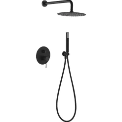 Colonne De Douche Encastrable|Imex Products Ensemble de douche TOUCHER à encastrer - Mitigeur monocommande Noir (mat) Ensemble encastré douchette + tête de douche