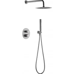 Imex Products Ensemble de douche TOUCHER à encastrer - Mitigeur thermostatique Or rose brossé Ensemble encastré douchette + tête de douche