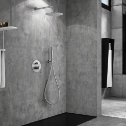 Colonne De Douche Encastrable|Imex Products Ensemble de douche TOUCHER à encastrer - Mitigeur monocommande Nickel brossé Ensemble encastré douchette + tête de douche
