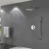 Imex Products Ensemble de douche TOUCHER à encastrer - Mitigeur thermostatique Chromé Brillant Ensemble encastré douchette + tête de douche