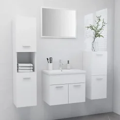 Vidaxl Ensemble de meubles de salle de bain - - 3070910 - Blanc - Bois d'ingénierie - Rangement spacieux
