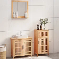 Vidaxl Ensemble de meubles de salle de bain 3 pcs Bois massif de noyer