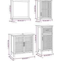 Vidaxl Ensemble de meubles de salle de bain 4 pcs Bois massif de noyer