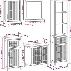 Vidaxl Ensemble de meubles de salle de bain 5 pcs bois massif de noyer