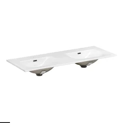 Otitec Ensemble de meubles sous vasque - 120 cm - avec Vasque - Cube et Colonnes - Miroirs LED - WOTANIA